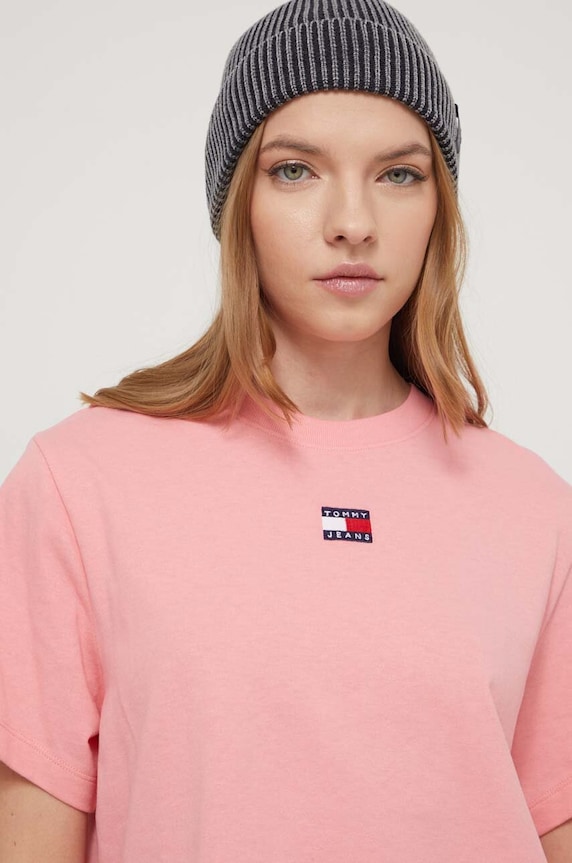 Tričko Tommy Jeans ružová DW0DW17391
