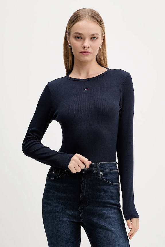 Μακρυμάνικο Tommy Jeans 2-pack slim σκούρο μπλε DW0DW17716