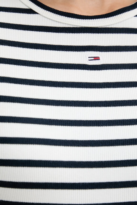 Tommy Jeans t-shirt basic damski bawełniany z elastanem szary DW0DW17383