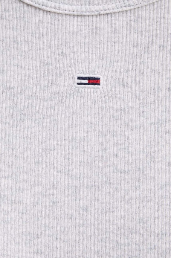 Tommy Jeans t-shirt basic damski bawełniany z elastanem DW0DW17383 szary
