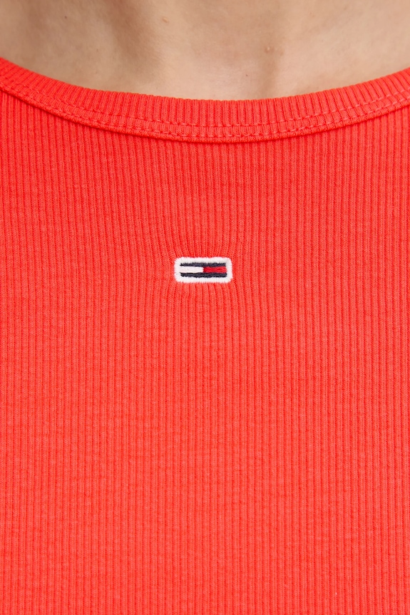 Tommy Jeans basic tričko dámske bavlnené s elastanom oranžová DW0DW17383