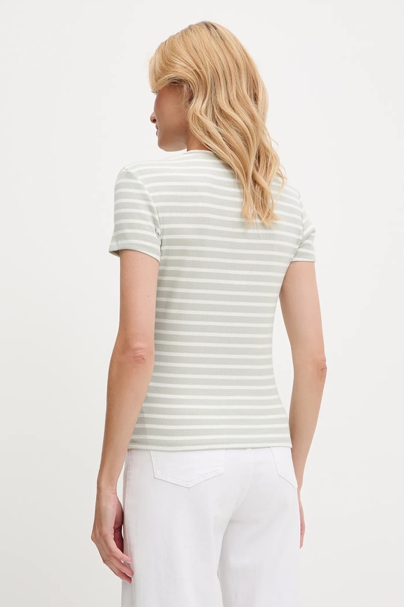 Tommy Jeans t-shirt basic damski bawełniany z elastanem DW0DW17383 zielony AA00