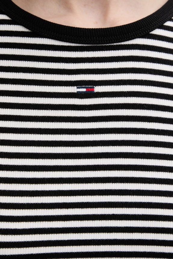 Tommy Jeans basic tričko dámske bavlnené s elastanom DW0DW17383 čierna