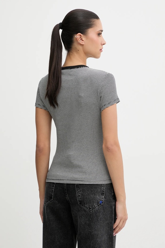 Oblečenie Tommy Jeans basic tričko dámske bavlnené s elastanom DW0DW17383 čierna