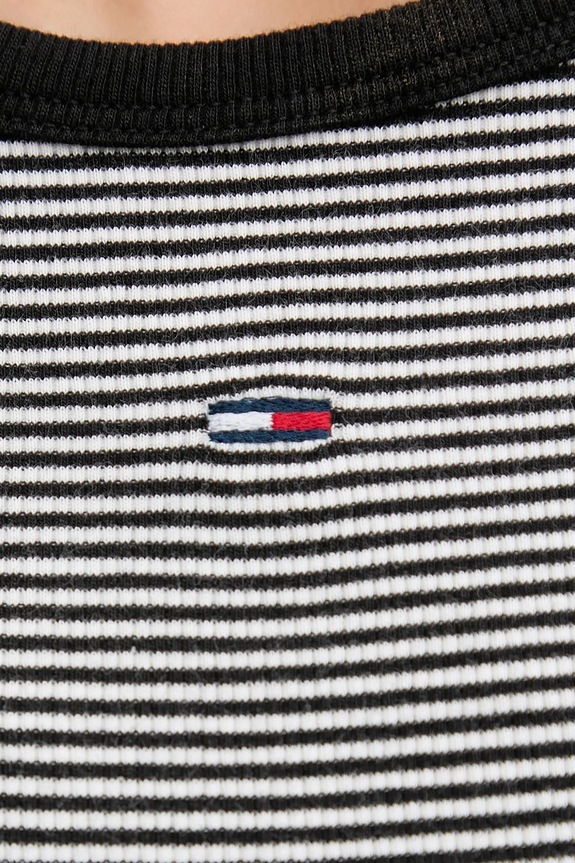 Tommy Jeans basic tričko dámske bavlnené s elastanom DW0DW17383 čierna