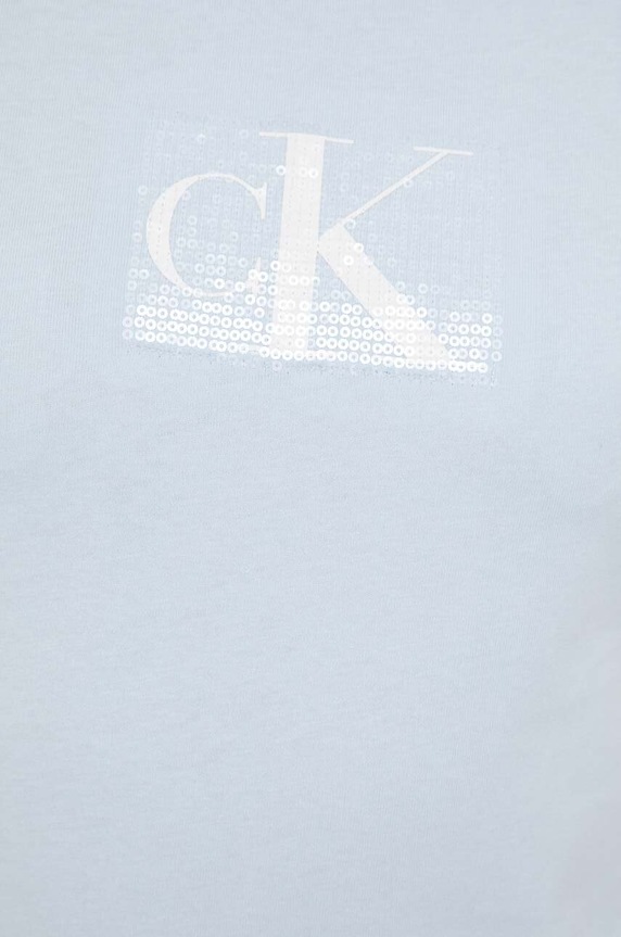 Bavlněné tričko Calvin Klein Jeans J20J222961 modrá