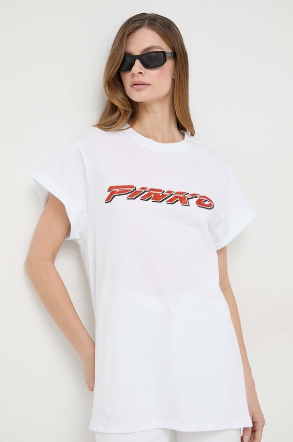Pinko t-shirt aplikacja biały 103138.A1P7