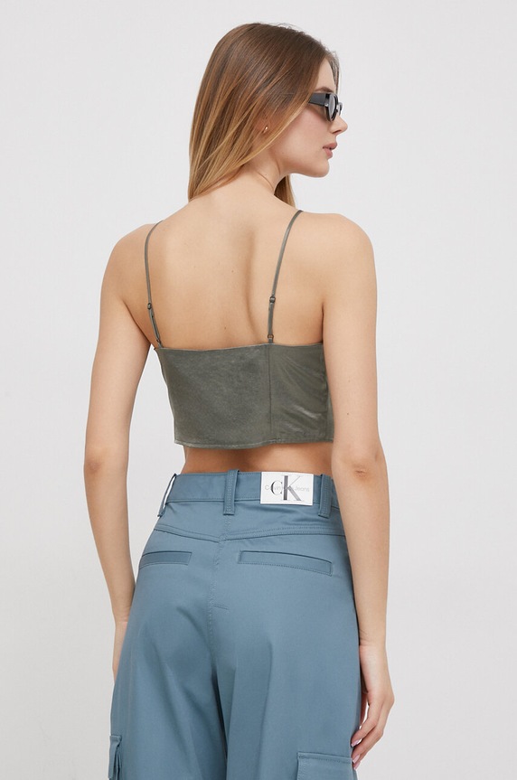 Odzież Calvin Klein Jeans top J20J222903 zielony