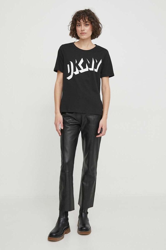 Bavlnené tričko Dkny D2A4A0AT čierna SS24