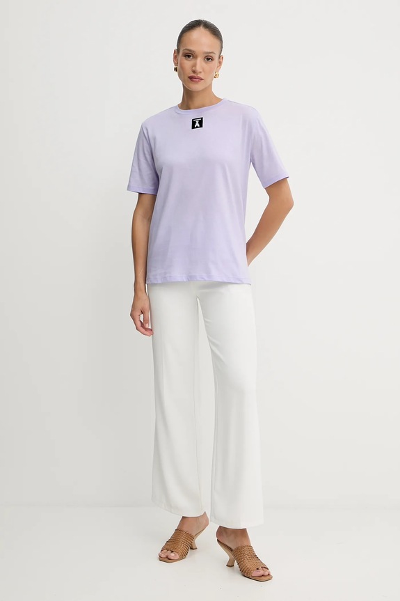 Βαμβακερό μπλουζάκι Patrizia Pepe 8M1612.J089 μωβ SS26