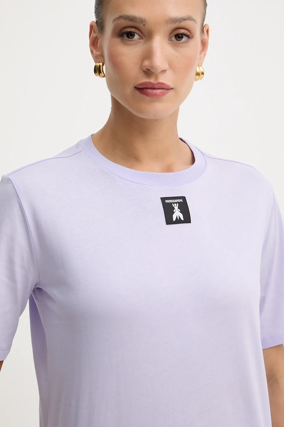 Βαμβακερό μπλουζάκι Patrizia Pepe μωβ 8M1612.J089