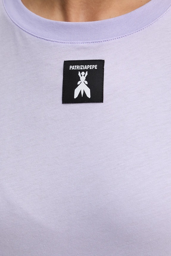 Βαμβακερό μπλουζάκι Patrizia Pepe 8M1612.J089 μωβ