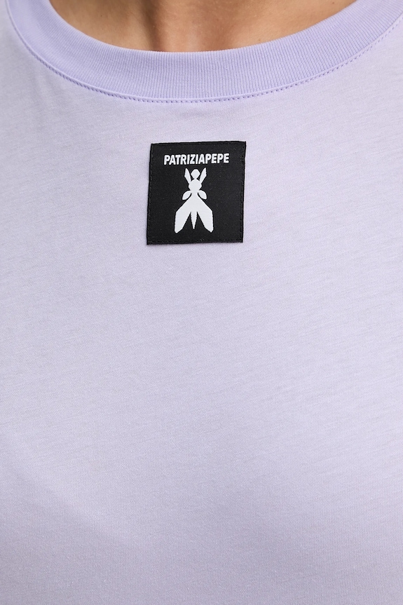 Βαμβακερό μπλουζάκι Patrizia Pepe 8M1612.J089 μωβ