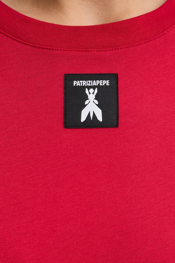 Βαμβακερό μπλουζάκι Patrizia Pepe 8M1612.J089 κόκκινο