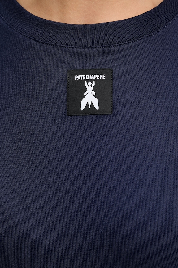 Βαμβακερό μπλουζάκι Patrizia Pepe 8M1612.J089 σκούρο μπλε