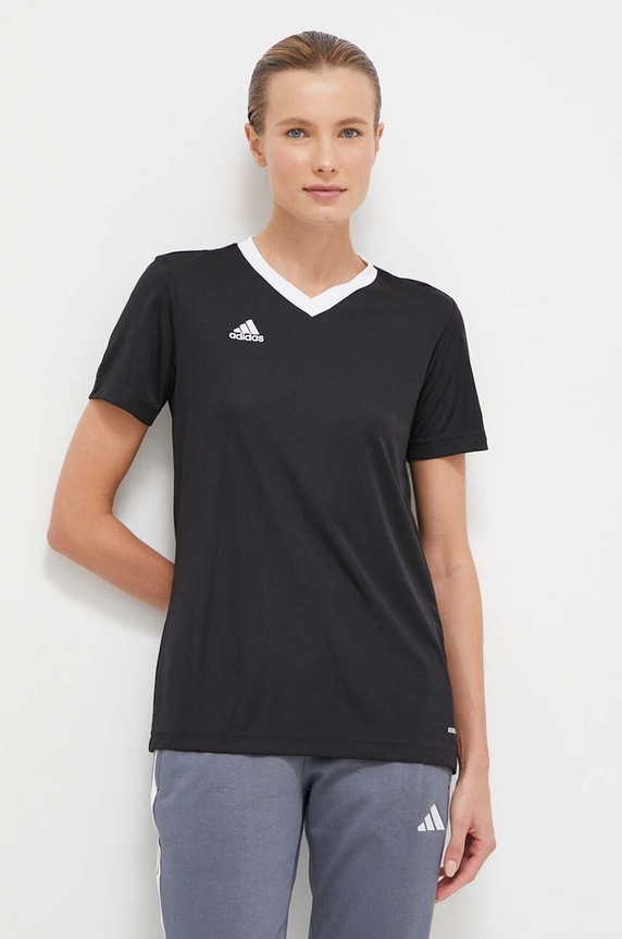 Tričko adidas Performance Entrada 22 jednofarebný čierna H57572