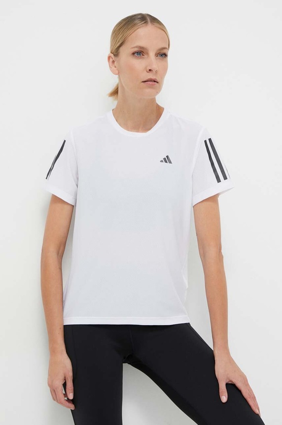 adidas Performance futós póló Own the Run elasztánnal fehér IK7442