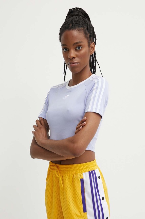 Μπλουζάκι adidas Originals κανονικό μωβ IP0658