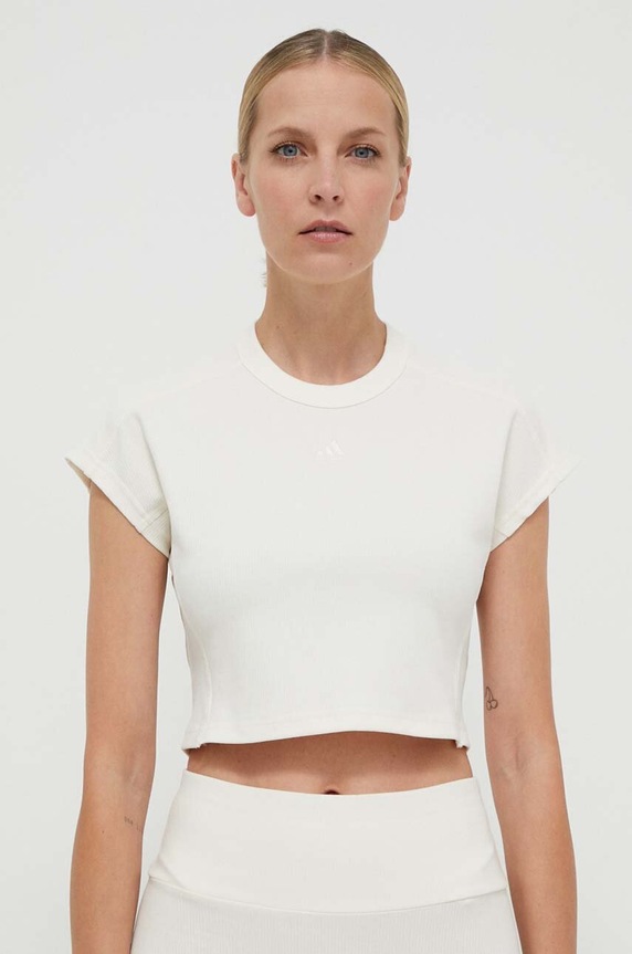 Tričko adidas slim béžová IP2272