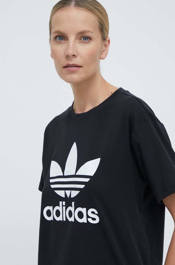 adidas Originals tricou Trefoil negru IR9533