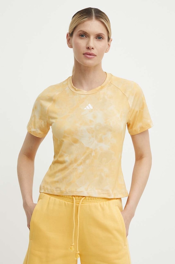 Tréningové tričko adidas Performance Flower žltá IS2181
