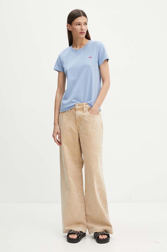 Bavlněné tričko Levi's 39185 modrá AA00