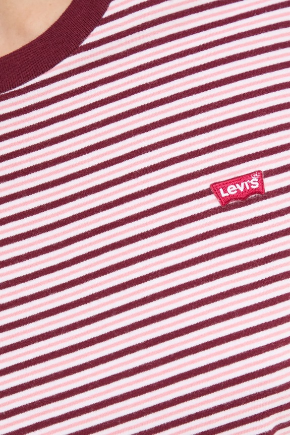Pamučna majica Levi's bordo 39185