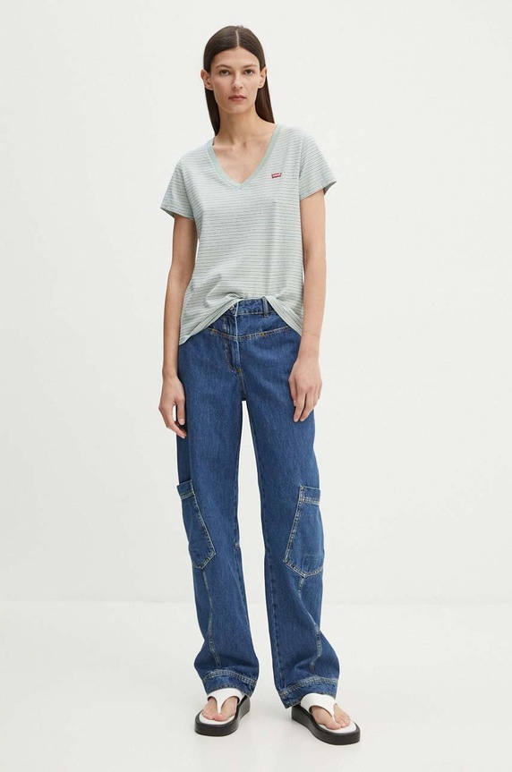 Levi's tricou din bumbac 85341 verde AW25