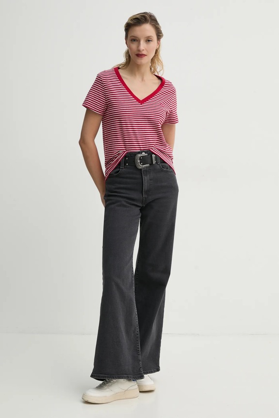 Βαμβακερό μπλουζάκι Levi's 85341 κόκκινο AW25