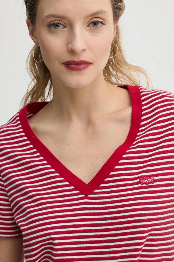 Βαμβακερό μπλουζάκι Levi's κόκκινο 85341