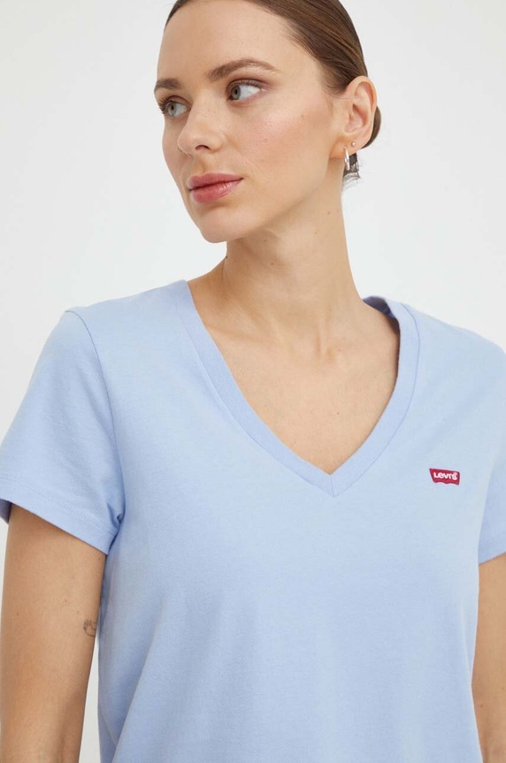 Pamučna majica Levi's regular plava 85341