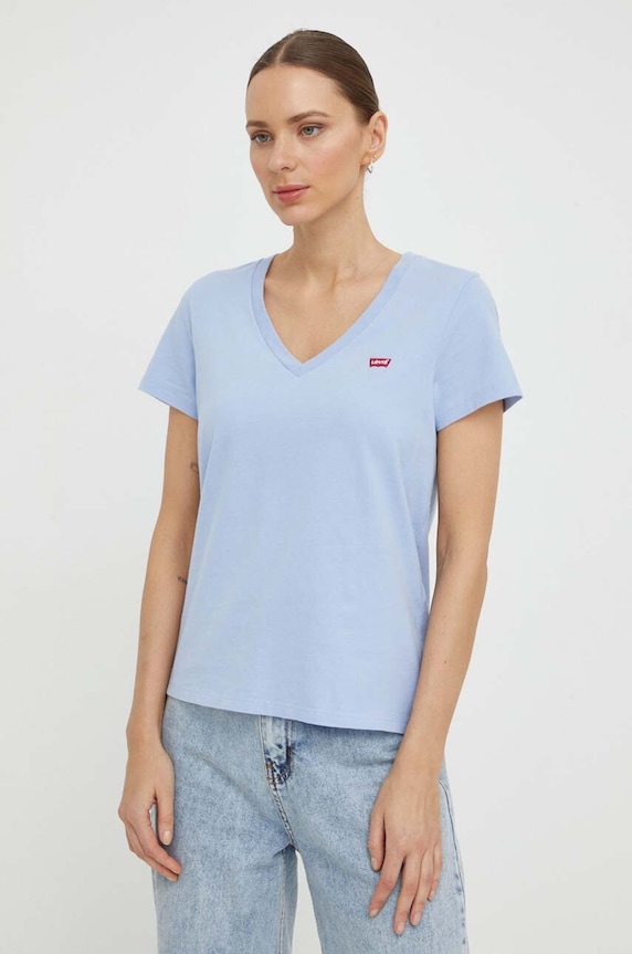 Pamučna majica Levi's plava 85341