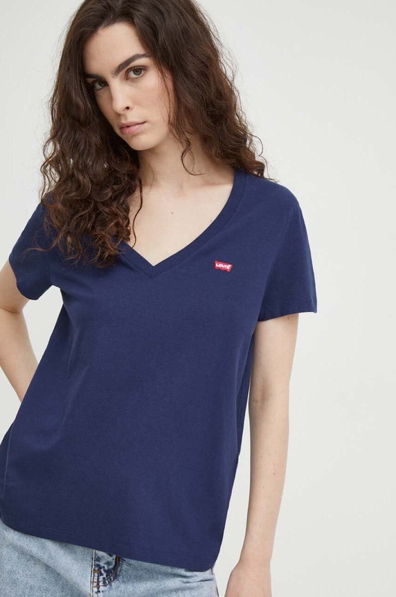 Levi's t-shirt bawełniany granatowy 85341