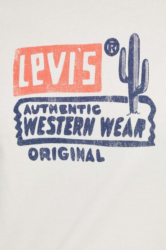 Βαμβακερό μπλουζάκι Levi's A2226 μπεζ