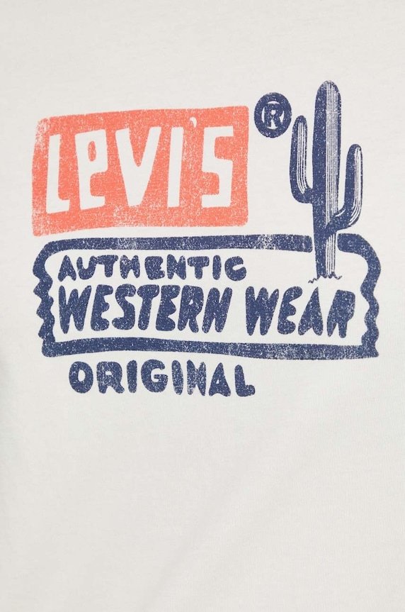 Βαμβακερό μπλουζάκι Levi's A2226 μπεζ