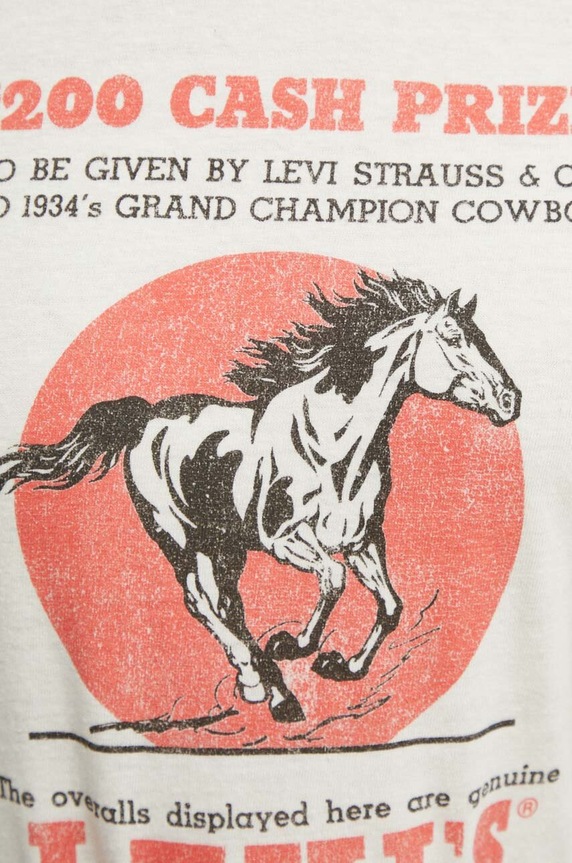 Bavlnené tričko Levi's A2226 béžová