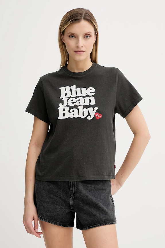 Levi's t-shirt bawełniany nadruk szary A2226
