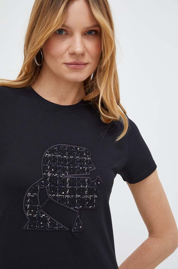 Karl Lagerfeld tricou din bumbac negru 240W1719