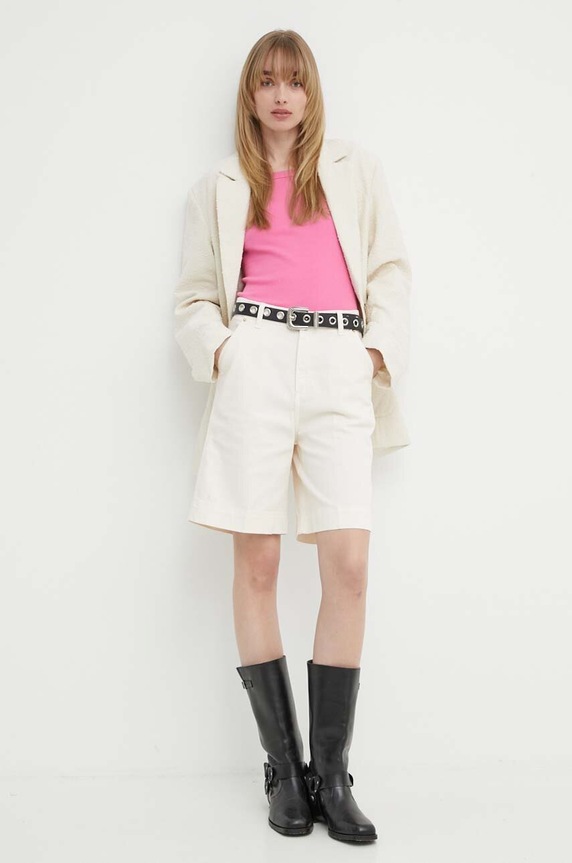 BA&SH top in cotone CARMEN 1E24CARM rosa SS24