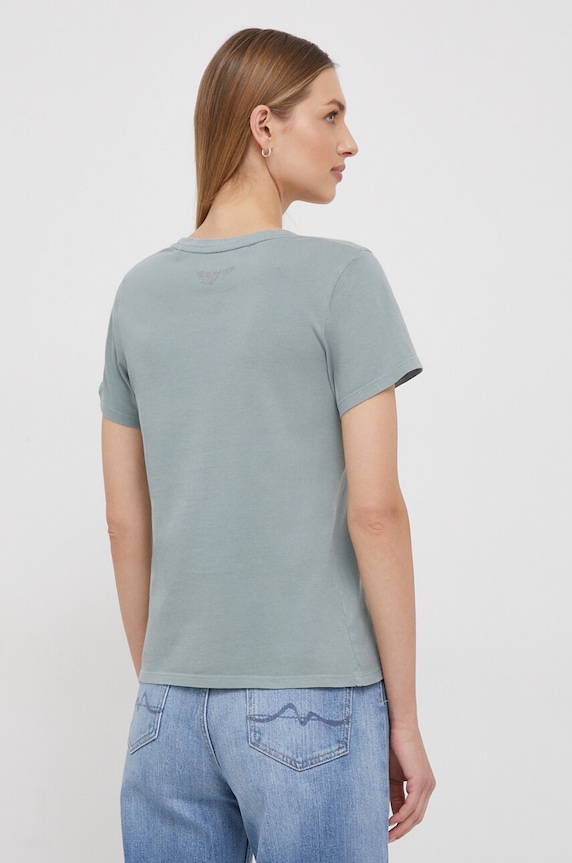 Oblečenie Bavlnené tričko Pepe Jeans HAILEY PL505749 zelená
