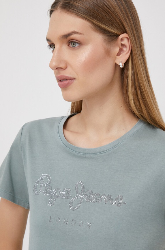Bavlnené tričko Pepe Jeans HAILEY zelená PL505749