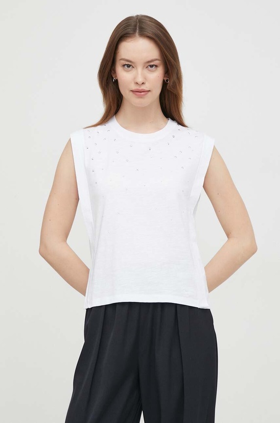 Pamučni top Pepe Jeans HEA Planet friendly bijela PL505766
