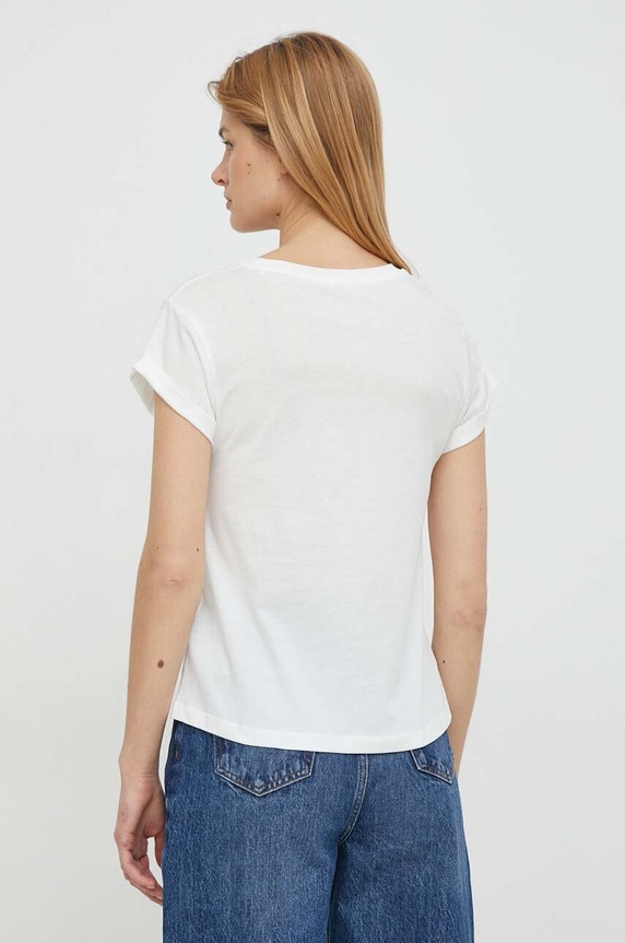 Odzież Pepe Jeans t-shirt bawełniany HELEN PL505767 biały