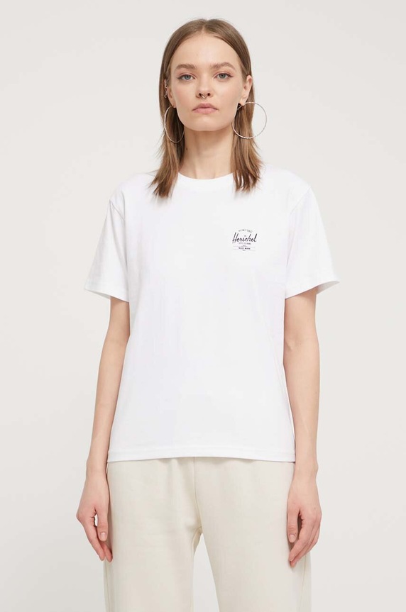 Herschel tricou din bumbac alb 50293.01821