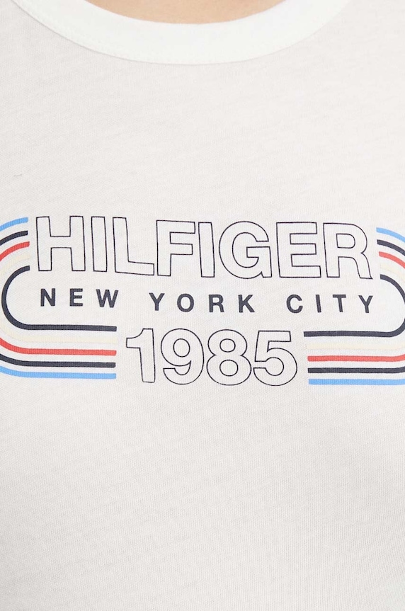 Bavlněné tričko Tommy Hilfiger béžová WW0WW41203
