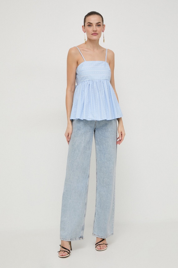 Twinset pamut top 241TF2023 kék SS24