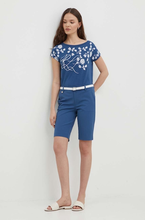 Lauren Ralph Lauren t-shirt 200933356 niebieski SS24