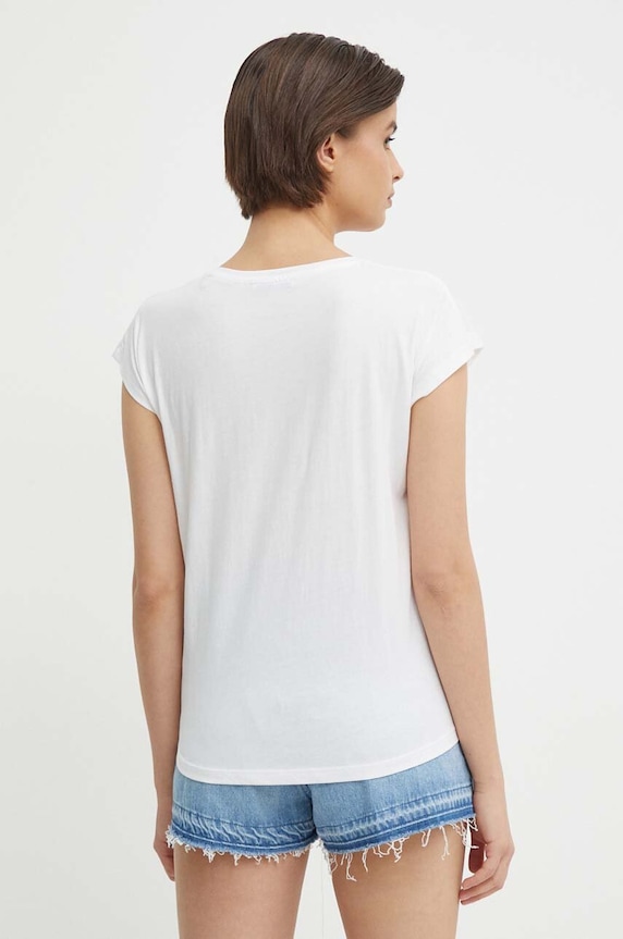 Oblečenie Bavlnené tričko Pepe Jeans LILITH PL505837 biela