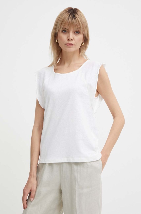 Λευκό μπλουζάκι Pepe Jeans KAI KAI κανονικό μπεζ PL505842
