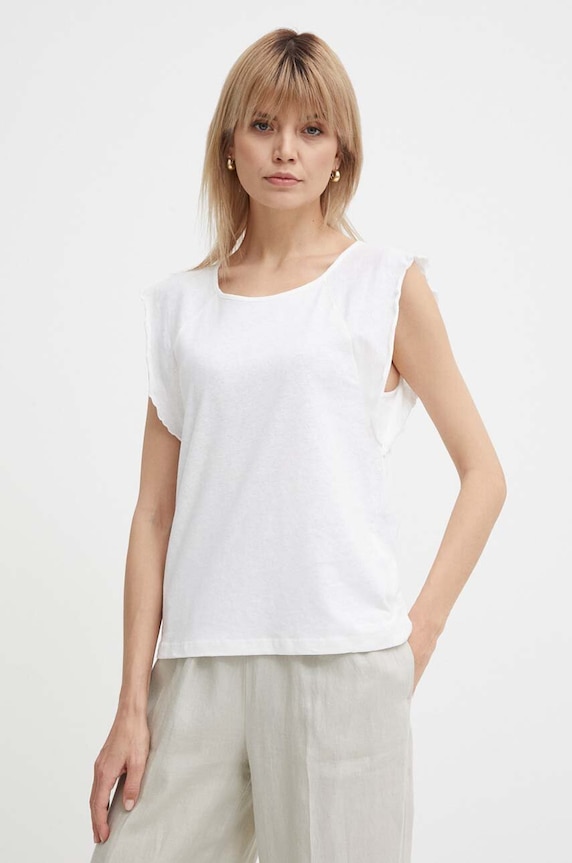Λευκό μπλουζάκι Pepe Jeans KAI KAI κανονικό μπεζ PL505842